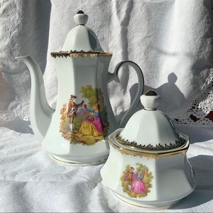 Winterling Coffee pot & sugar bowl gold trim